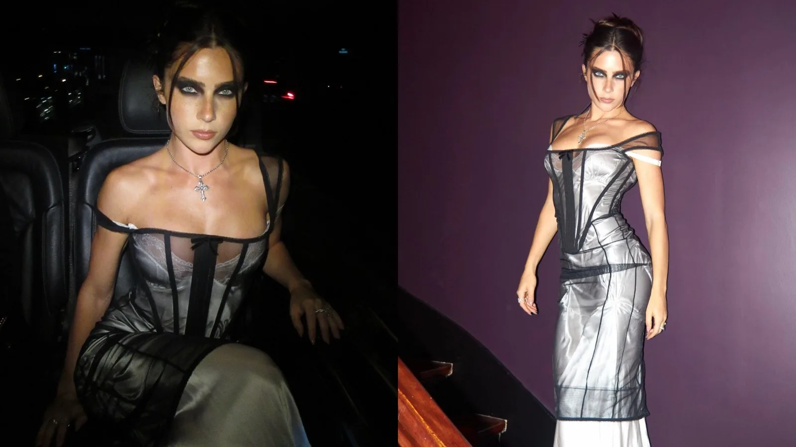 Jade Picon aposta em look transparente durante estadia em Paris