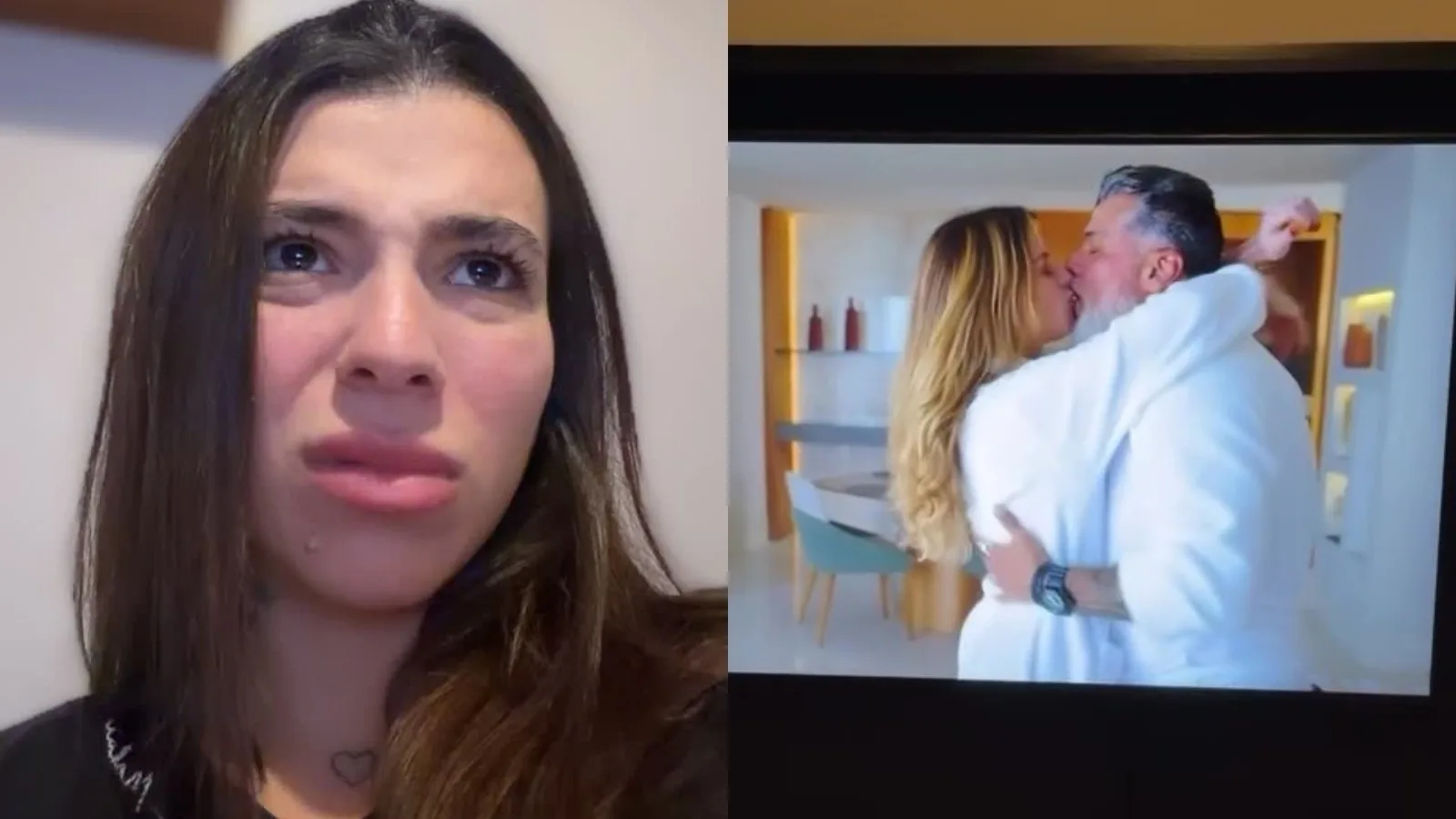 Petra Mattar faz careta ao ver beijo de Maurício Mattar em novela