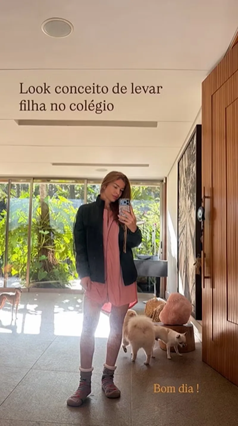Grazi Massafera brinca com visual usado na rotina com a filha
