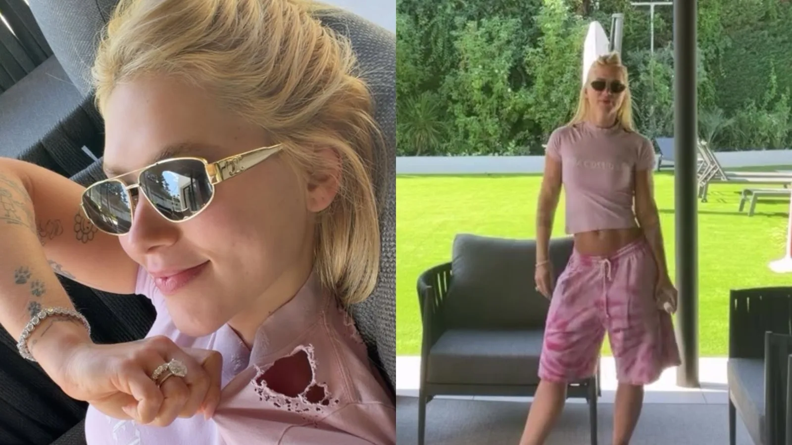 Virginia aparece em Madri com camiseta rasgada de grife espanhola