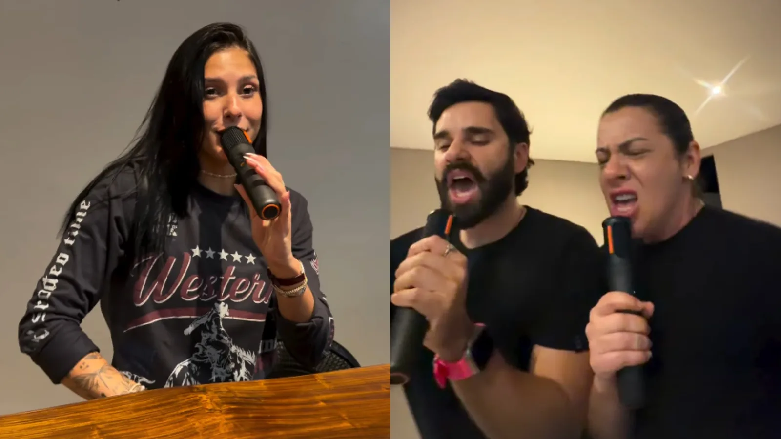Ana Castela reúne a família no karaokê e provoca parentes durante a cantoria