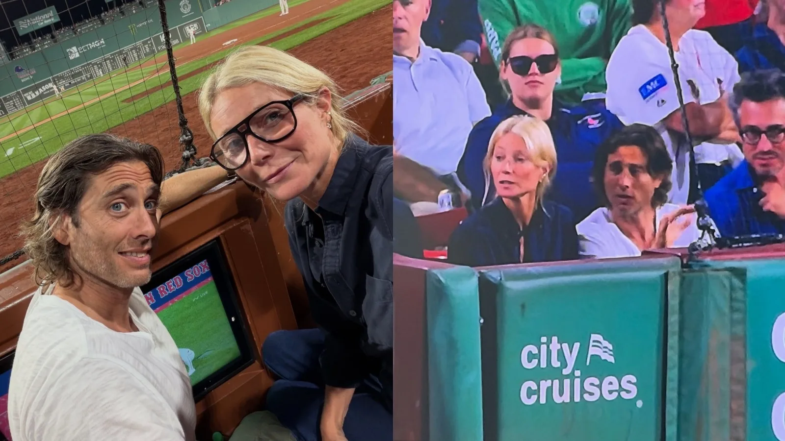 Gwyneth Paltrow acompanha Brad Falchuk em jogo dos Boston Red Sox