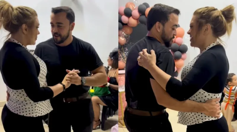Simony dança com Matheus Naro em festa à fantasia