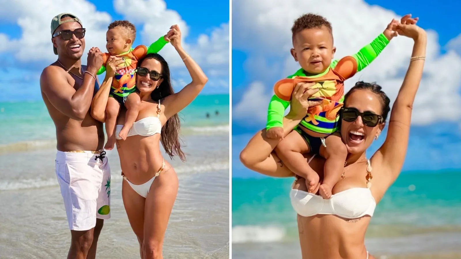 Carol Peixinho compartilha fotos de viagem com Thiaguinho e Bento em Alagoas