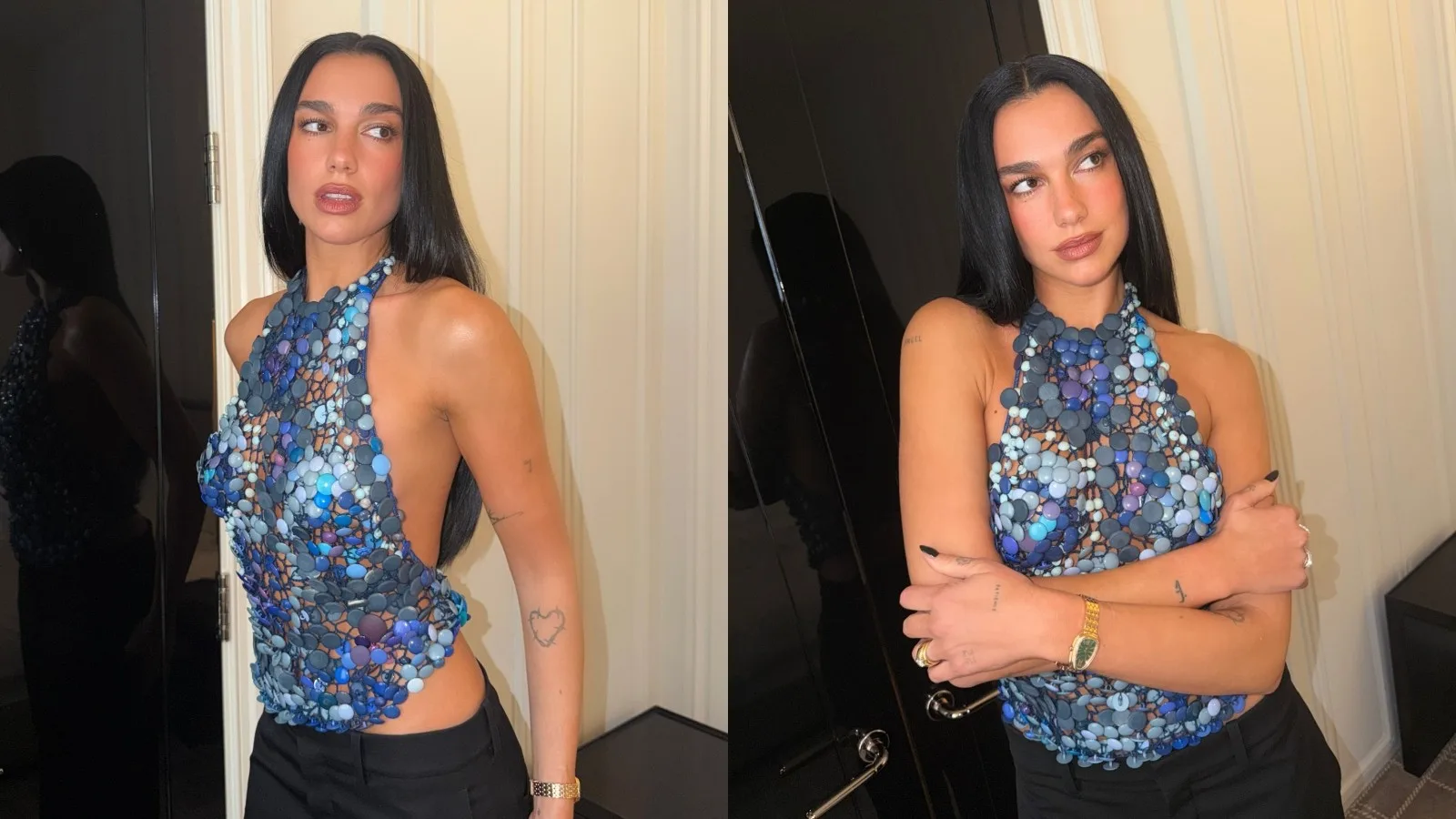 Dua Lipa recebe elogios ao mostrar look de costas abertas em Londres