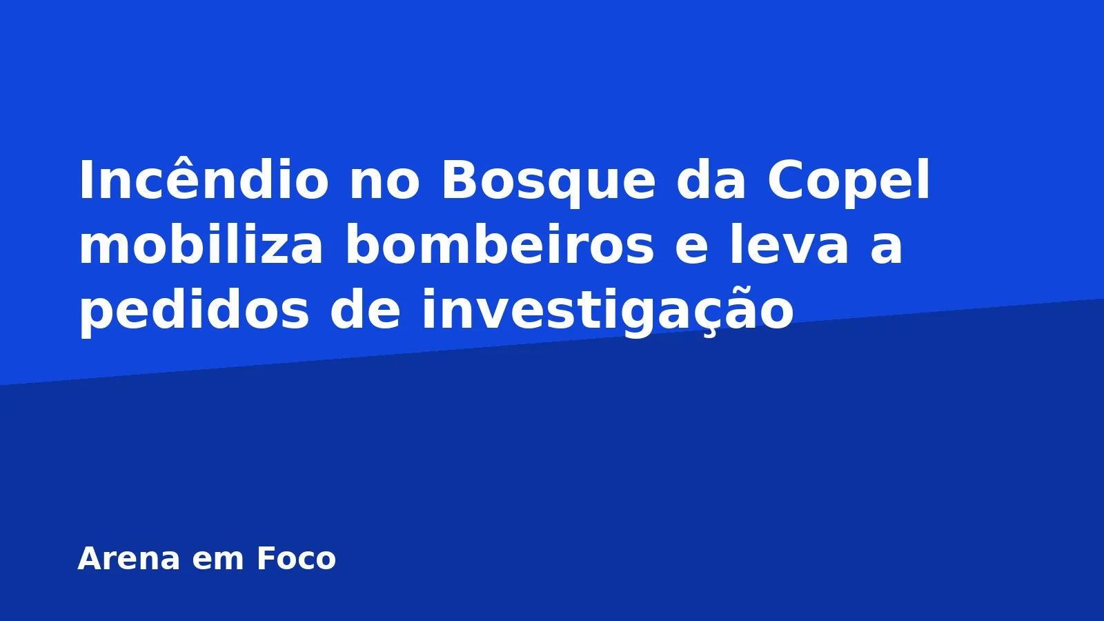 Incêndio no Bosque da Copel mobiliza bombeiros e leva a pedidos de investigação
