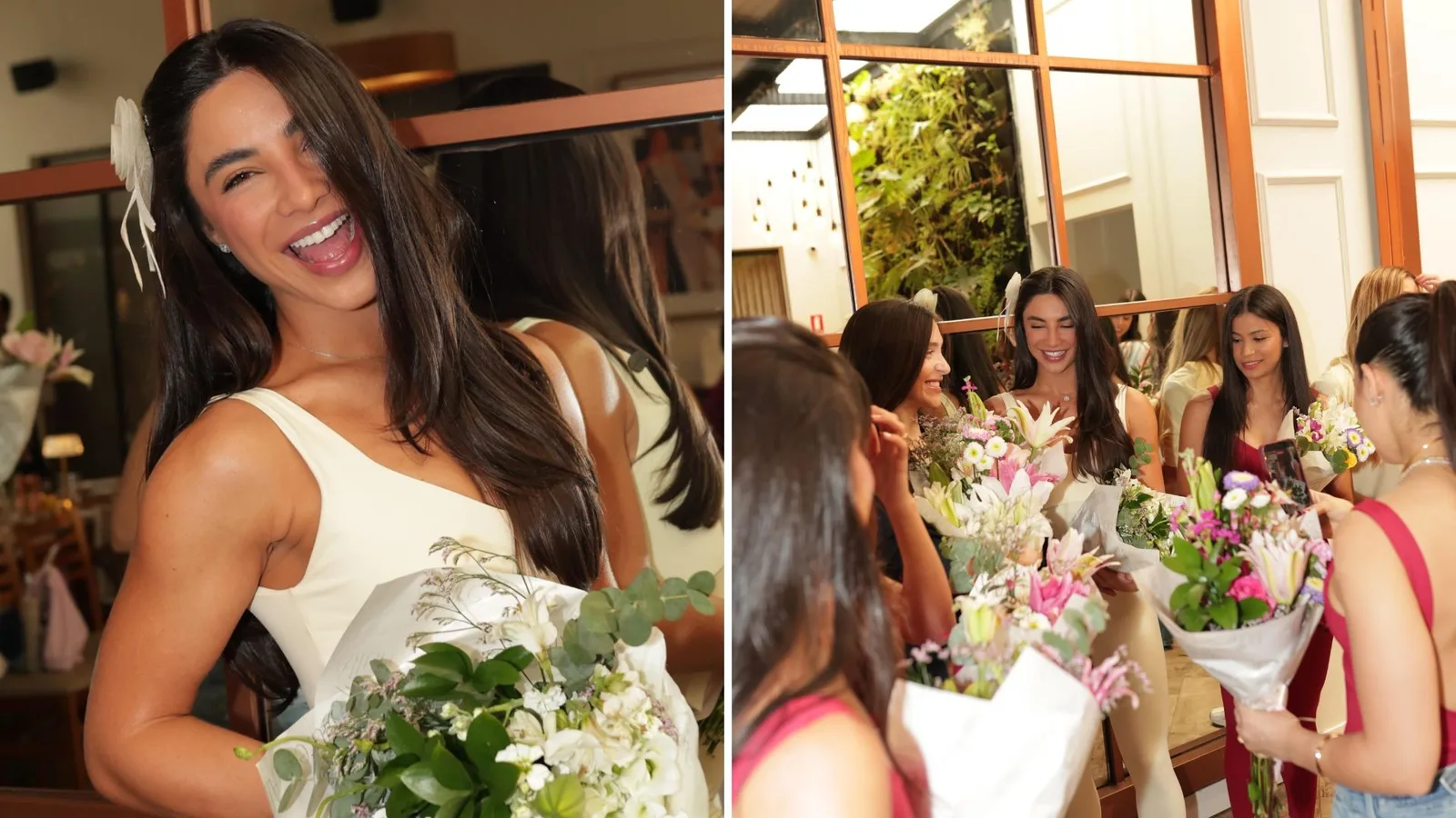 Gabriela Versiani reúne equipe de sua marca em celebração antes do casamento