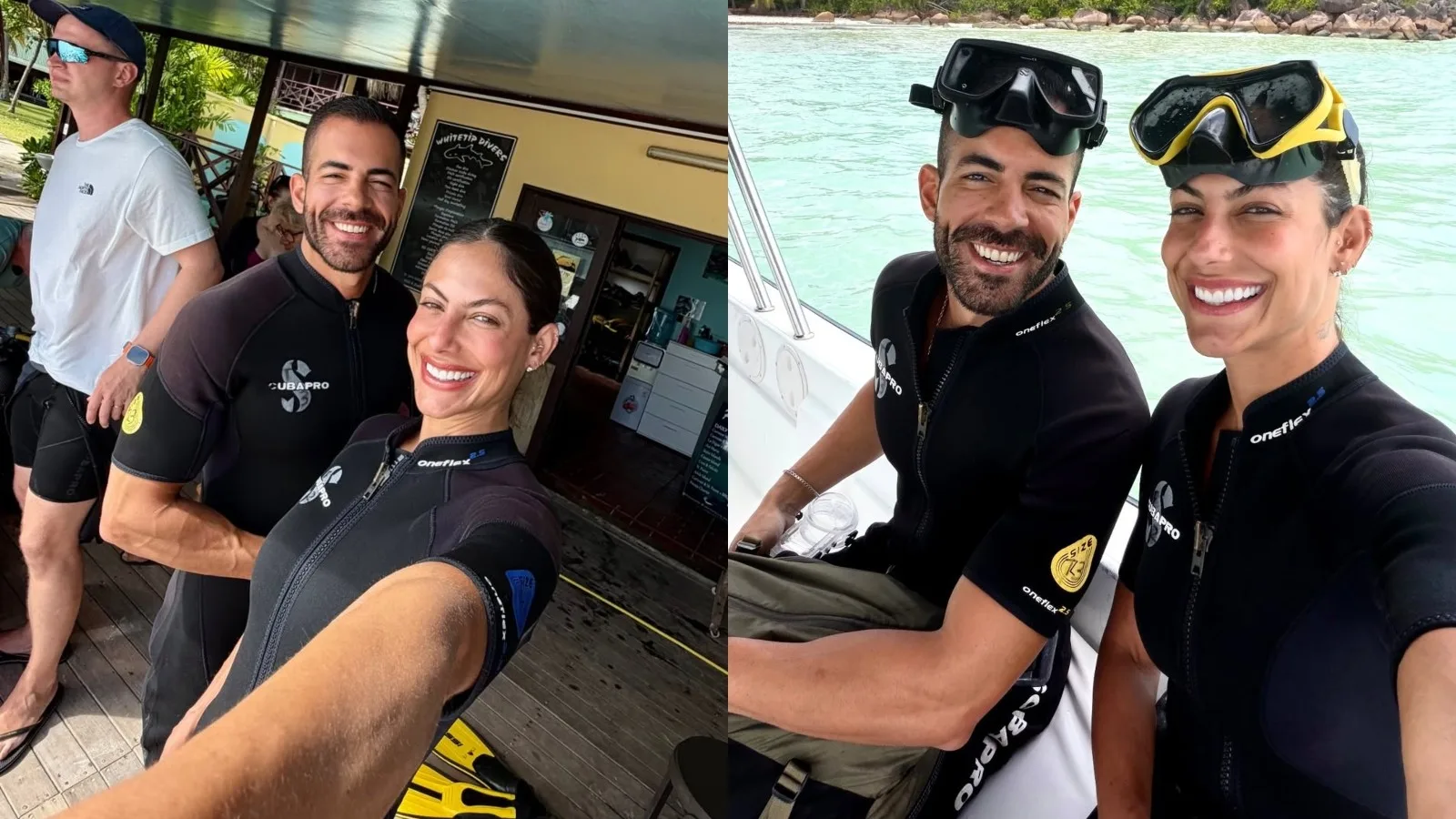 Mari Gonzalez relata susto antes de mergulho com Pipo Marques nas Seychelles