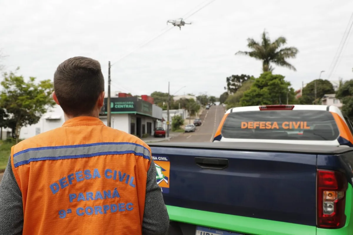 Defesa Civil atualiza mapa de áreas de risco com drones em Cascavel
