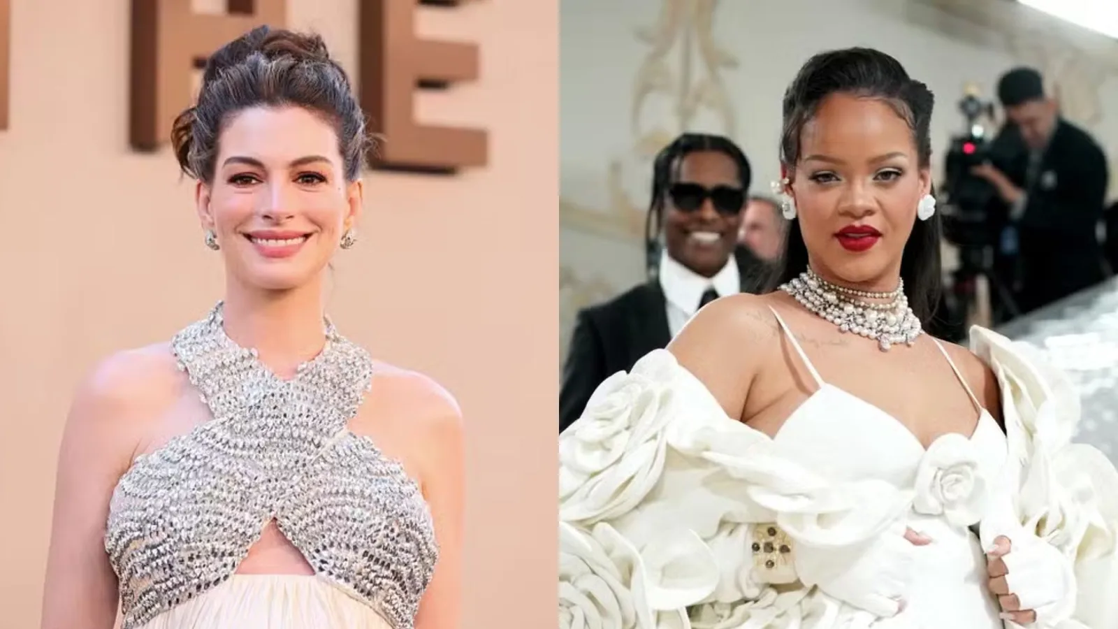 Anne Hathaway diz que Rihanna mudou seu jeito de vestir na gravidez