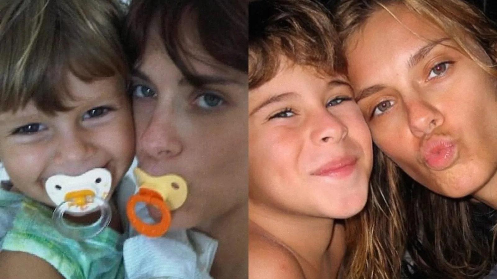 Carolina Dieckmmann compartilha lembranças dos filhos e aparece com chupeta