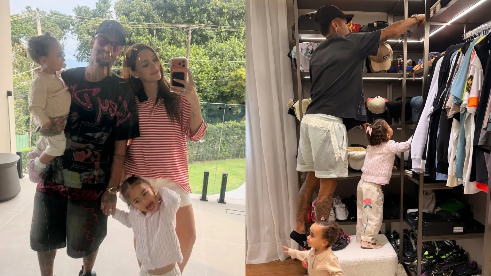 Bruna Biancardi mostra momentos com Neymar e as filhas em dia de família