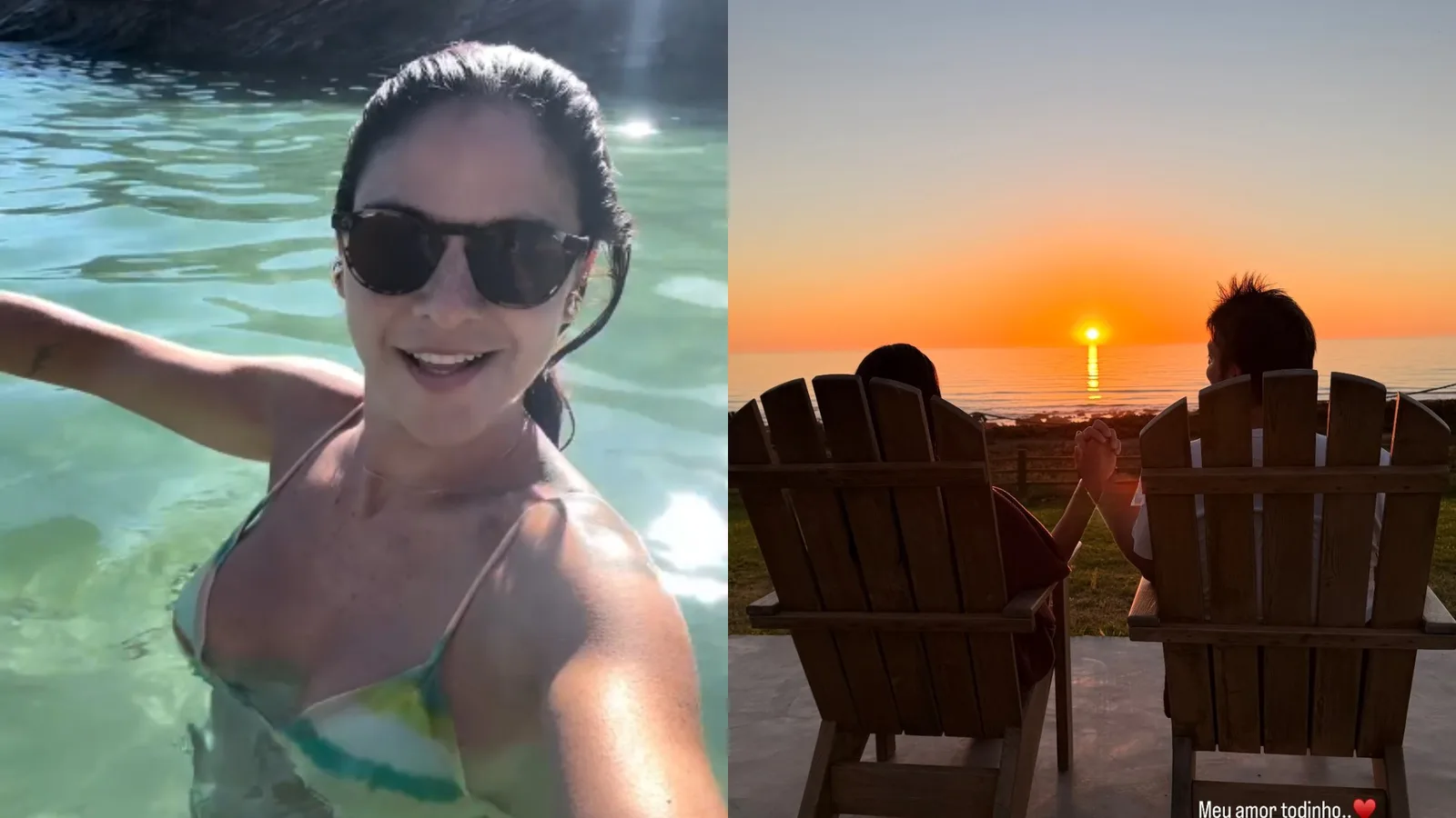 Priscila Castello Branco e Fabio Porchat curtem viagem à beira-mar em Portugal