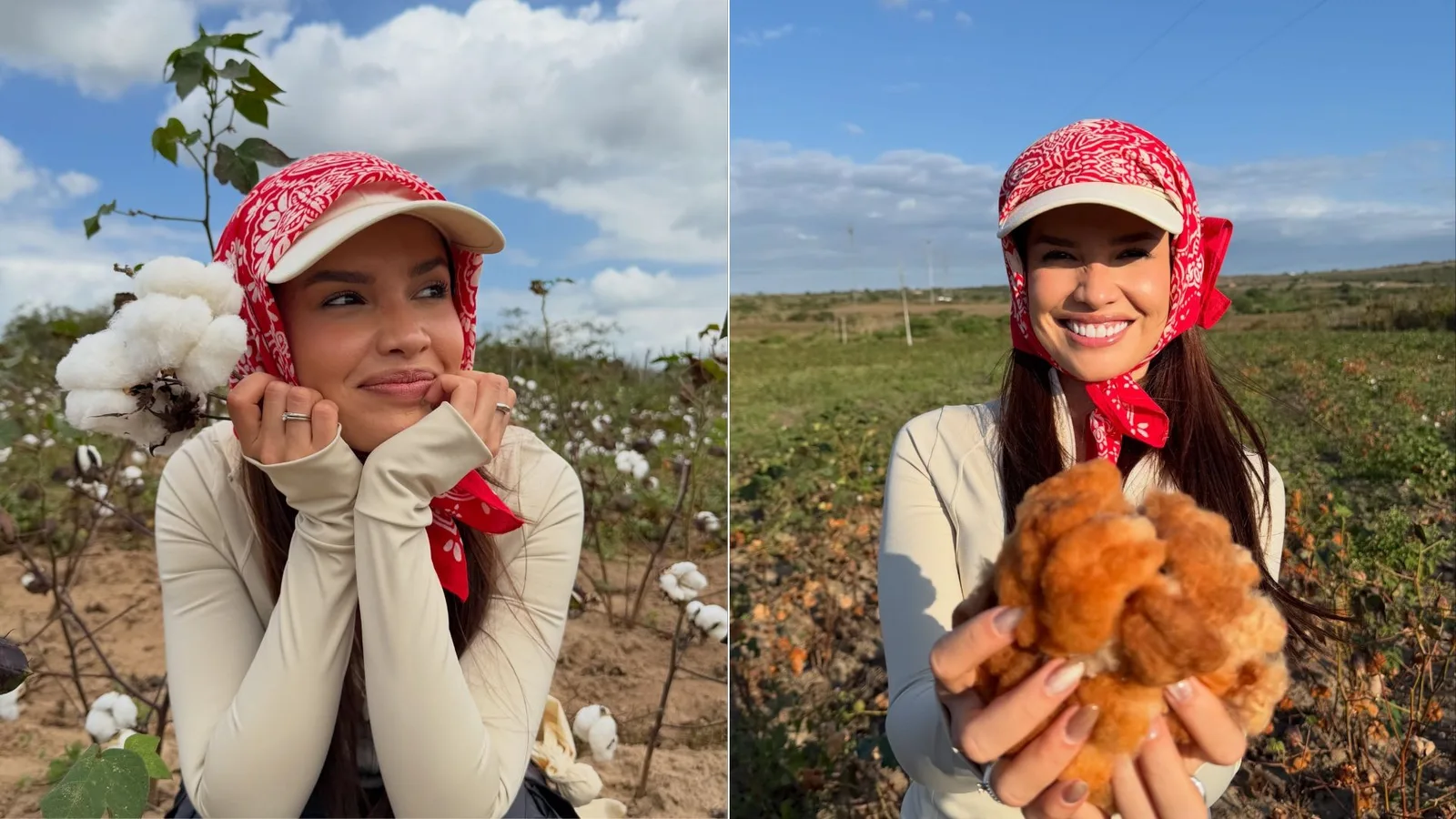 Juliette visita plantação de algodão e celebra raízes na Paraíba