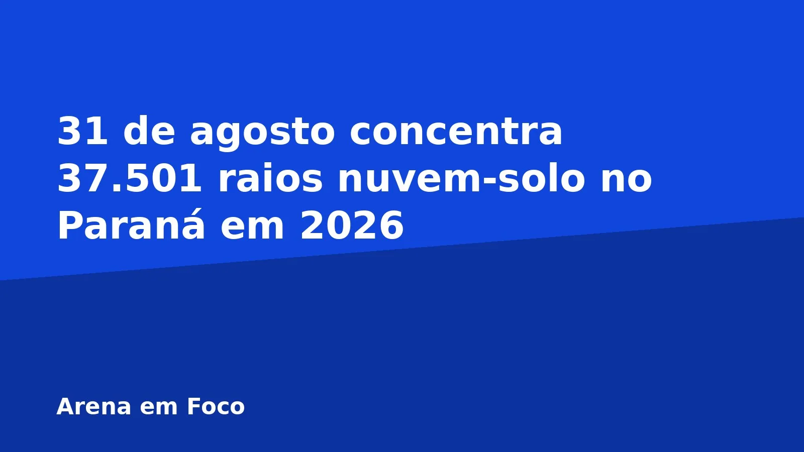 31 de agosto concentra 37.501 raios nuvem-solo no Paraná em 2026