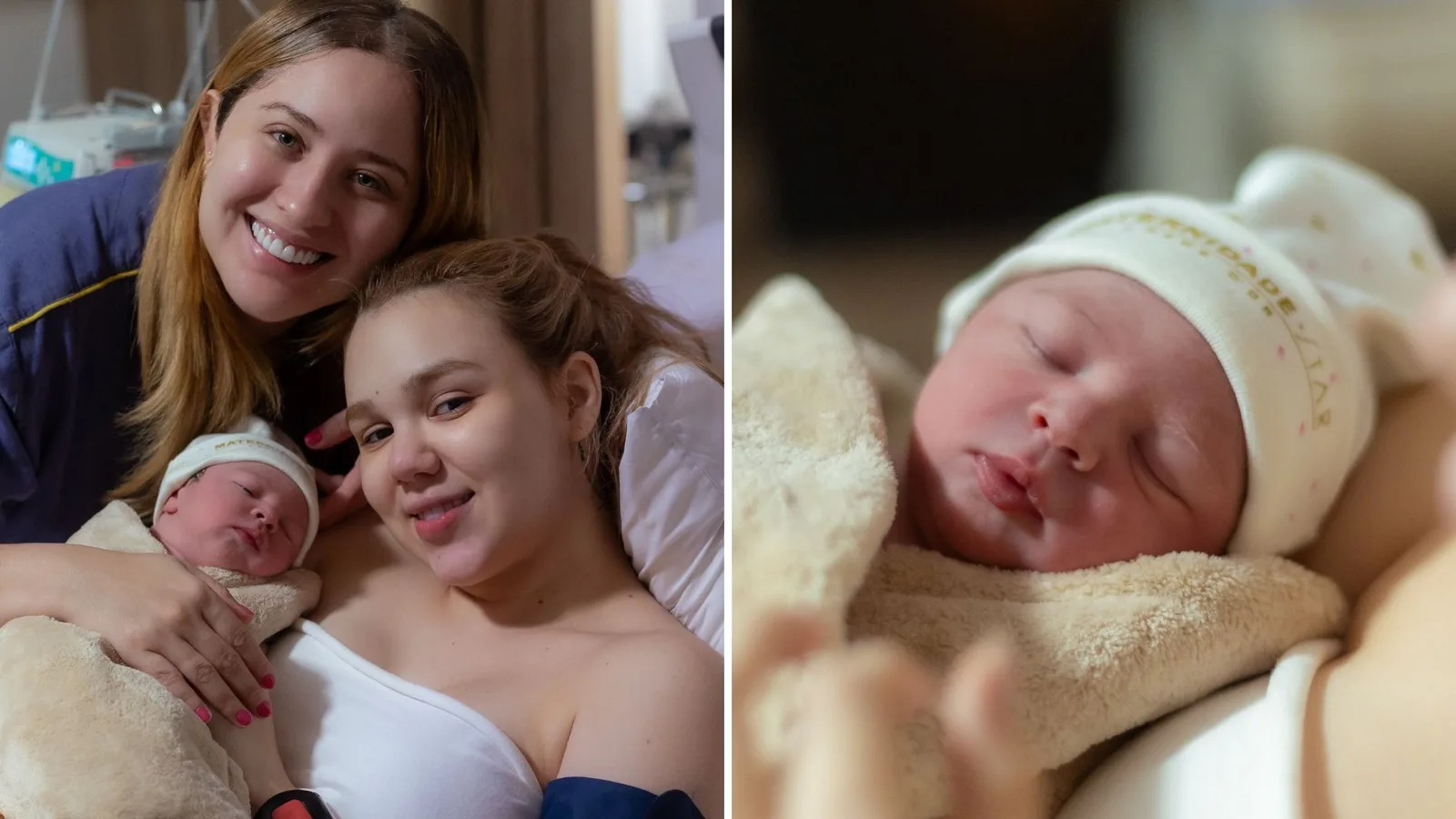 Mari Fernandez e Júlia Ribeiro mostram o rosto da filha Isabela