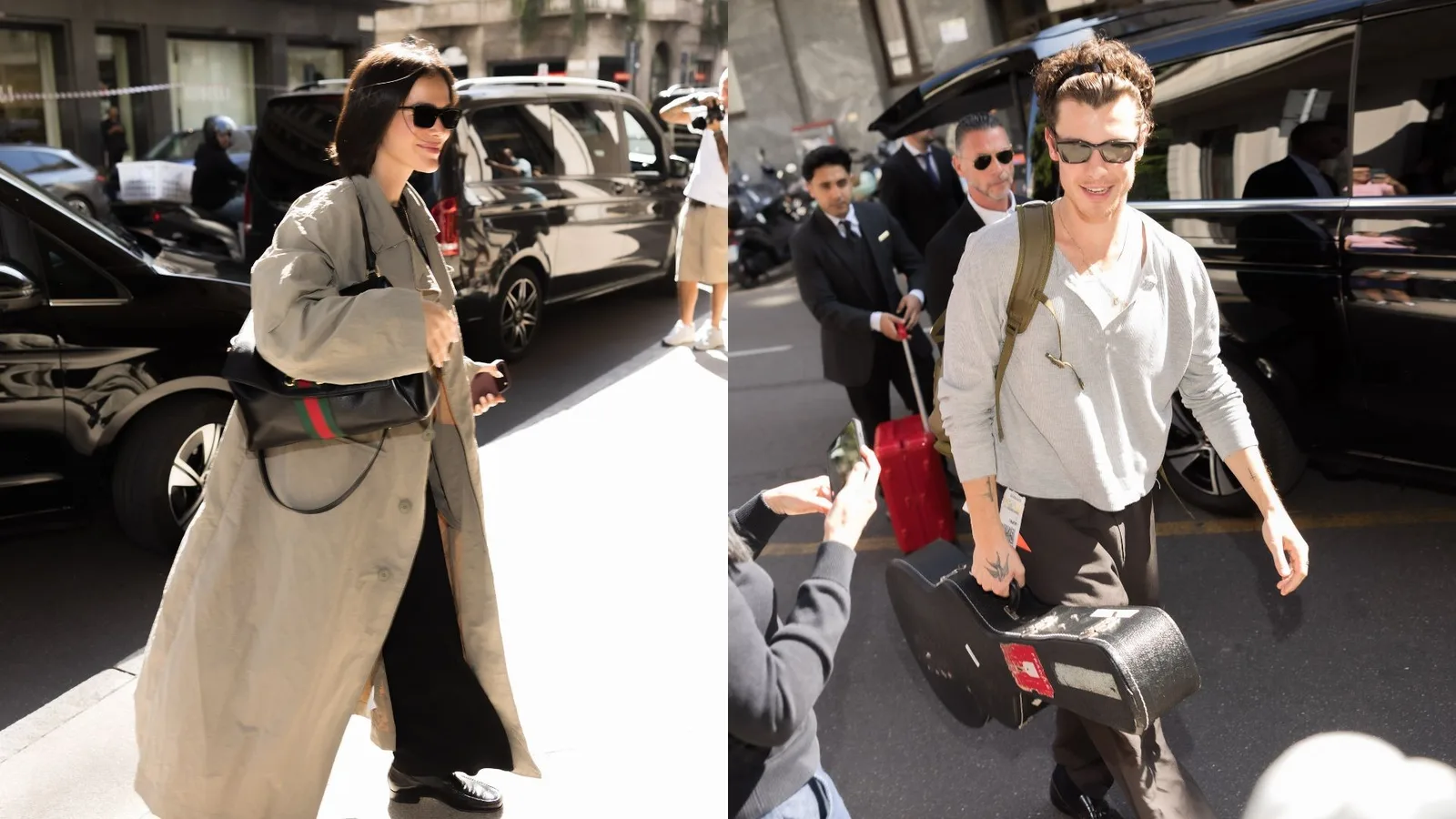 Bruna Marquezine e Shawn Mendes chamam atenção na Semana de Moda de Milão