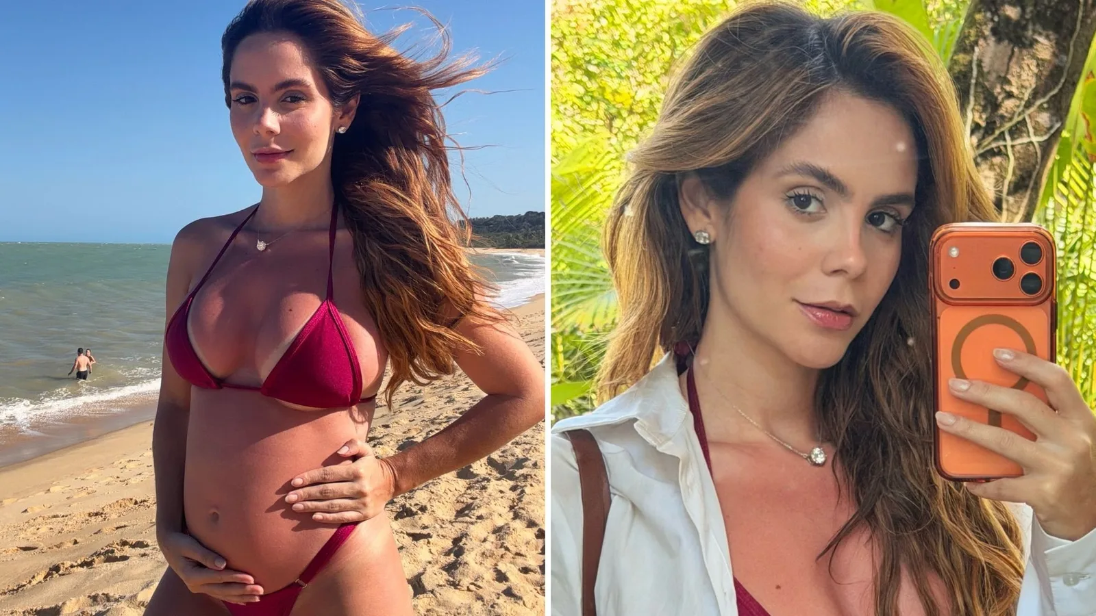 Mariana Fagundes mostra barriga da primeira gravidez em Trancoso
