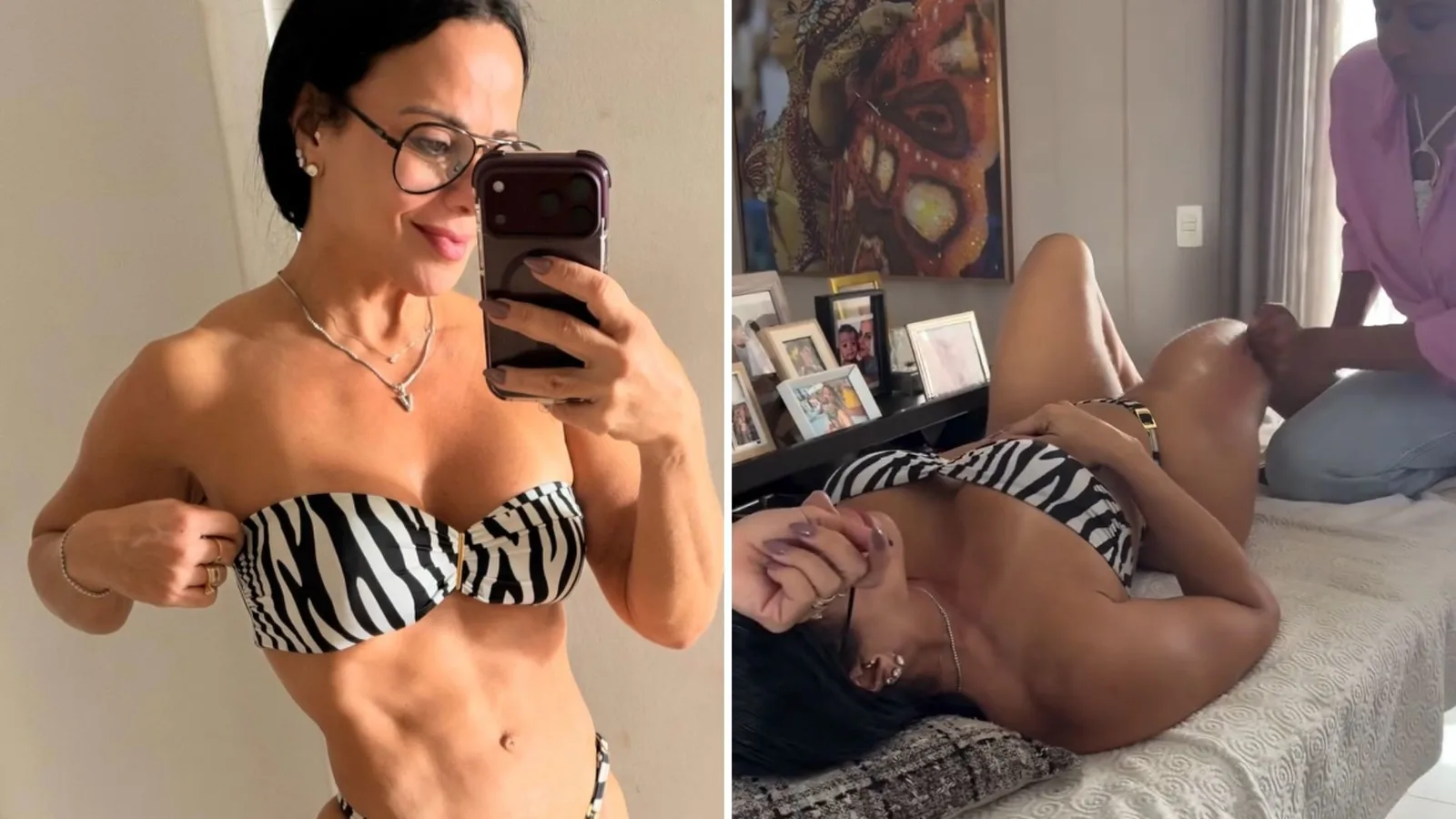 Viviane Araújo compartilha registro após drenagem linfática