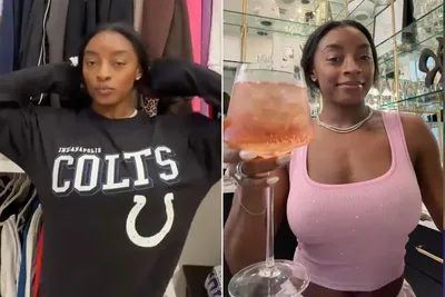 Simone Biles acompanha jogo de Jonathan Owens de casa com look dos Colts