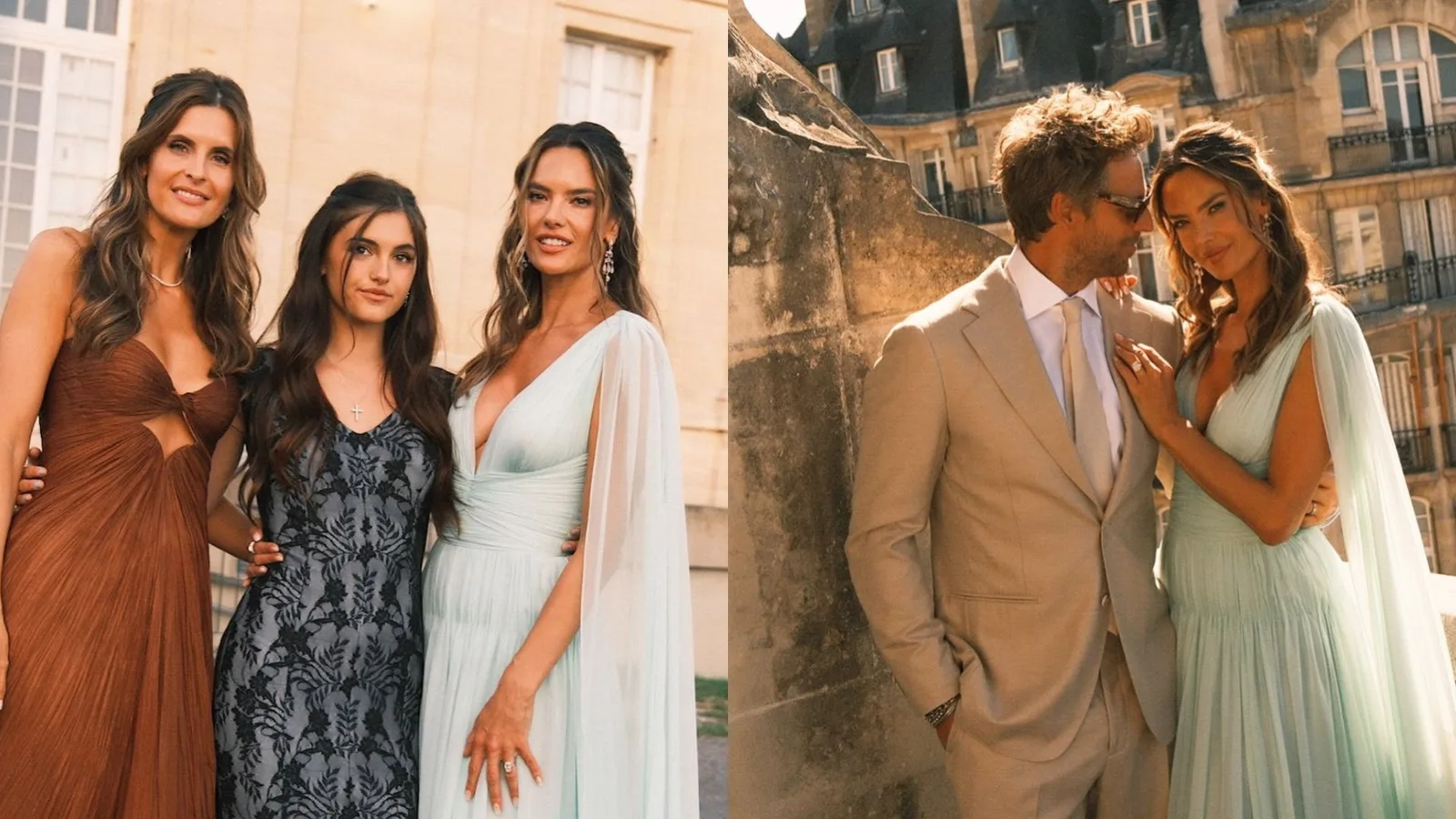 Alessandra Ambrosio reúne família em casamento na França