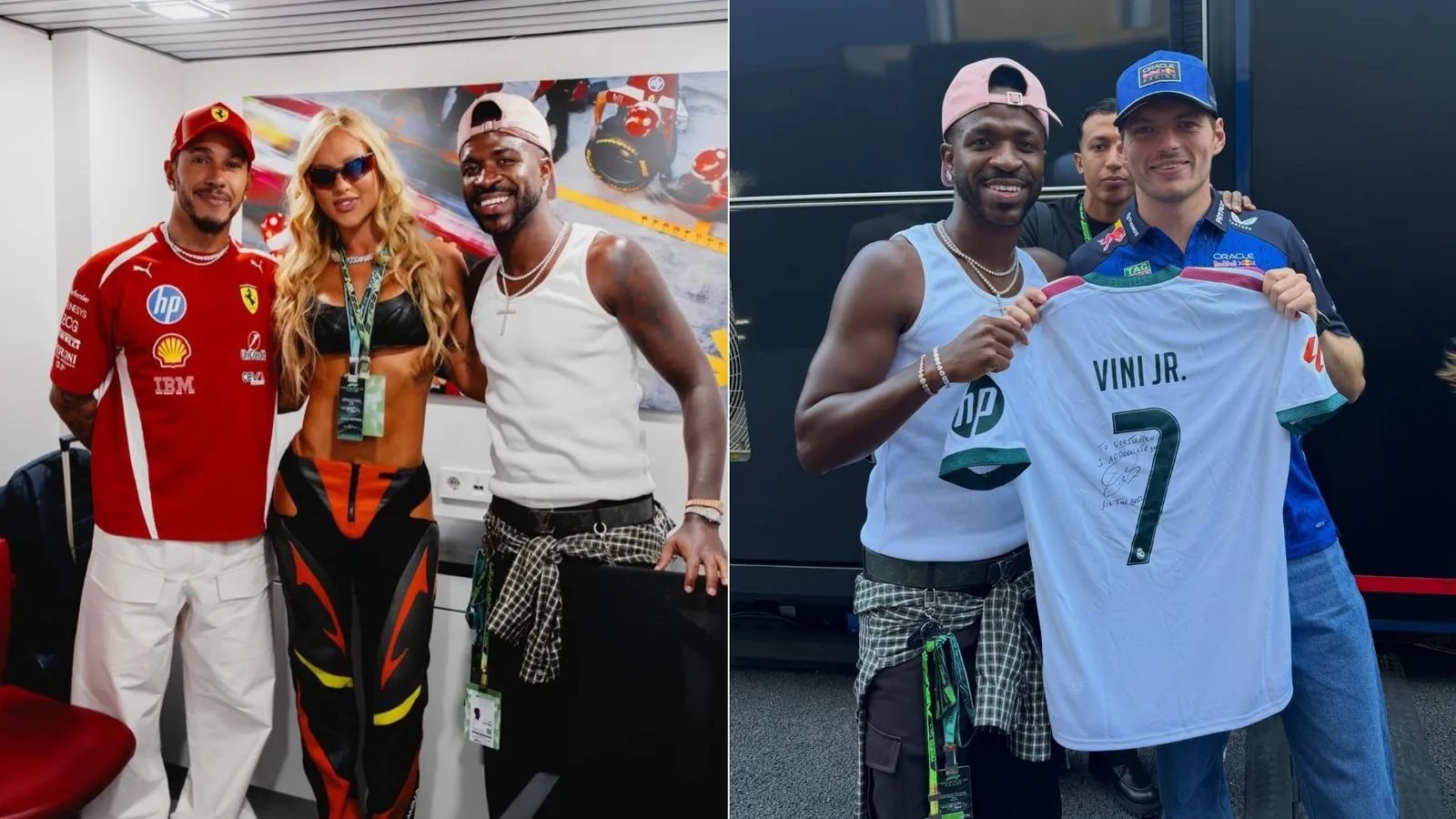 Vini Jr. registra encontros com Virginia e estrelas da Fórmula 1 em Madri