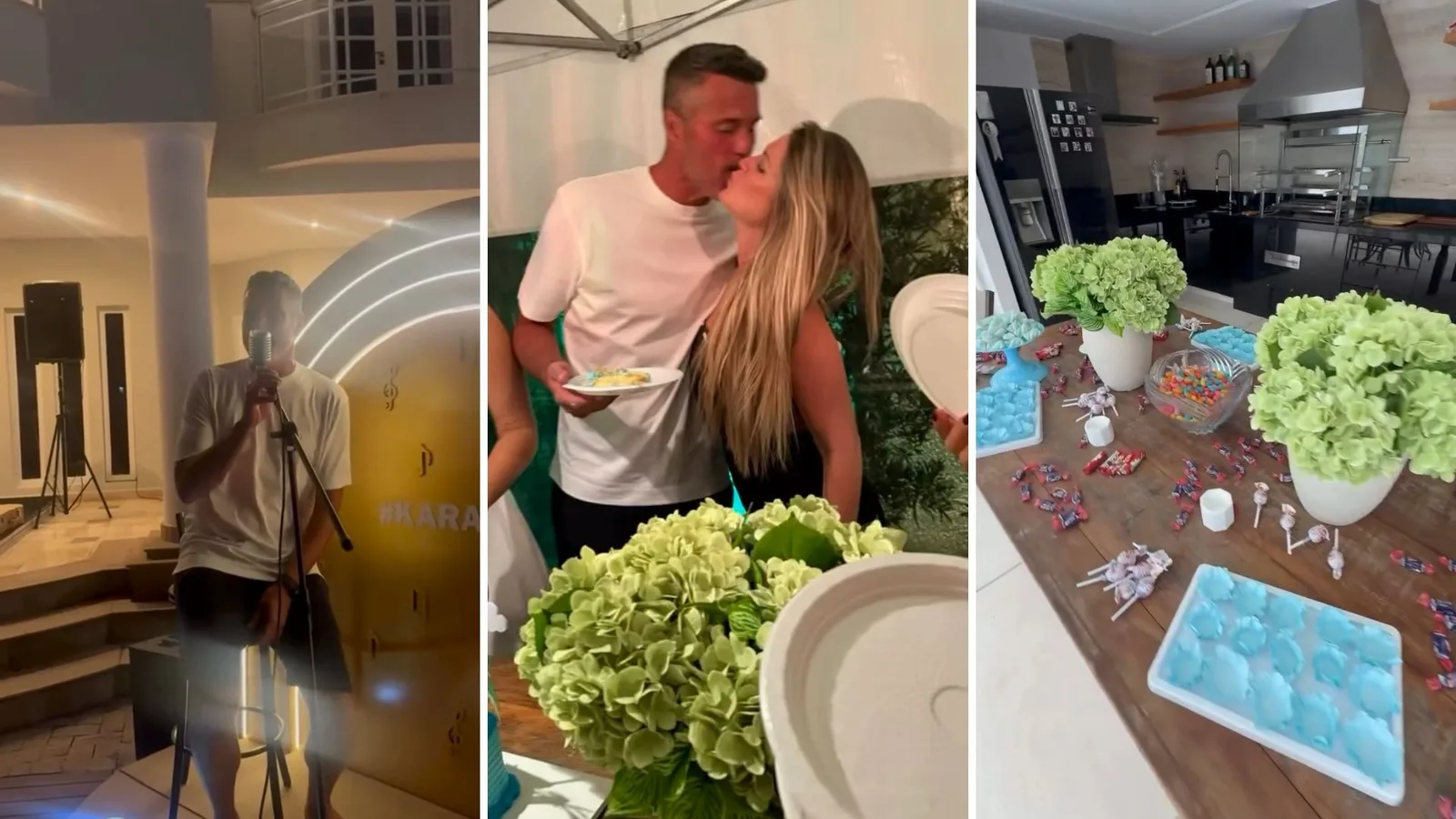 Julio Cesar comemora 46 anos com festa em Portugal ao lado de Susana Werner