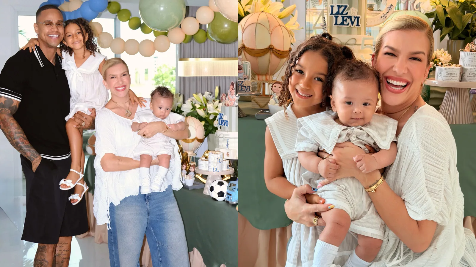 Lore Improta comemora aniversários de Liz e Levi com reunião em família