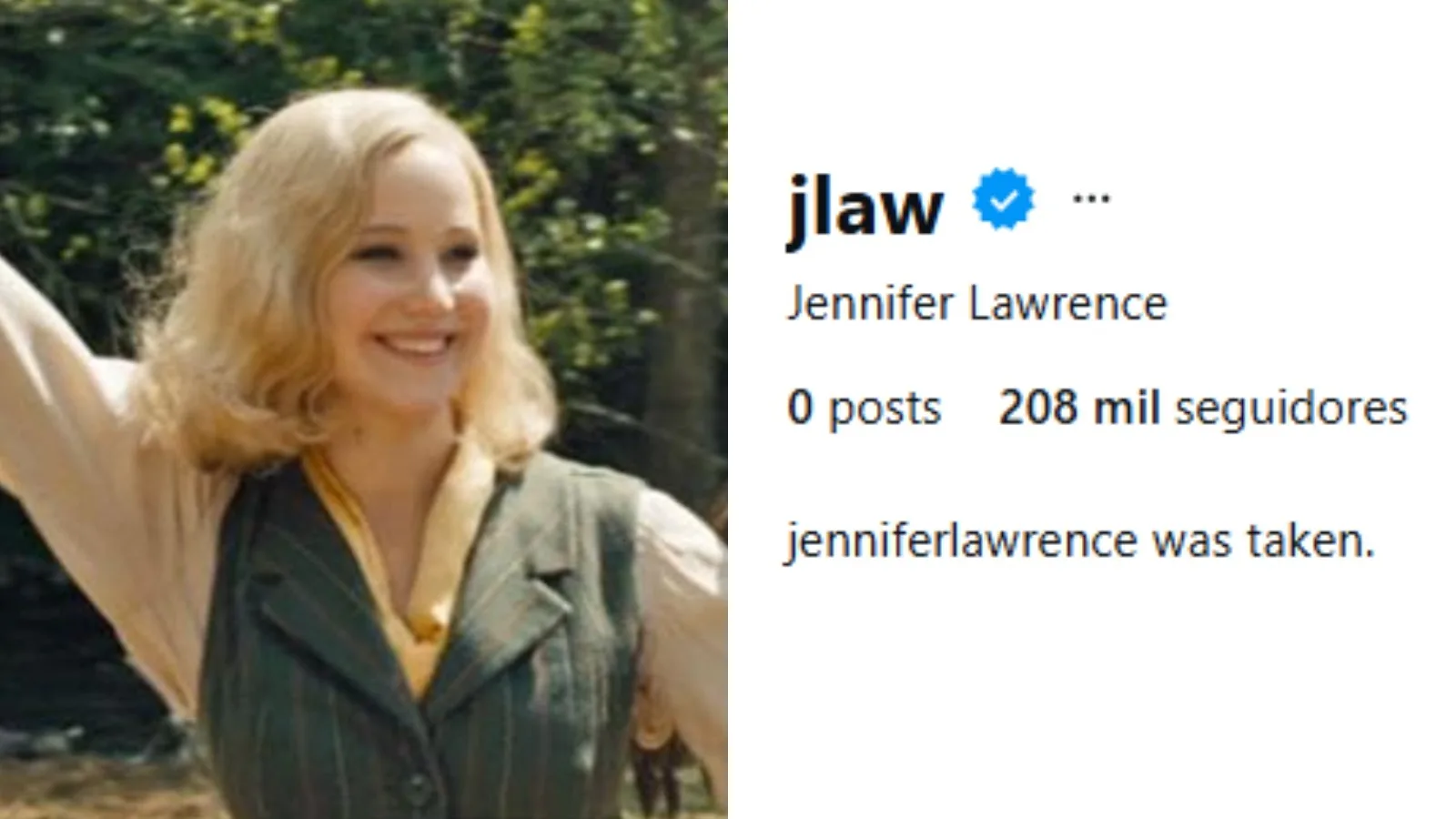 Jennifer Lawrence entra no Instagram e não consegue usar o próprio nome