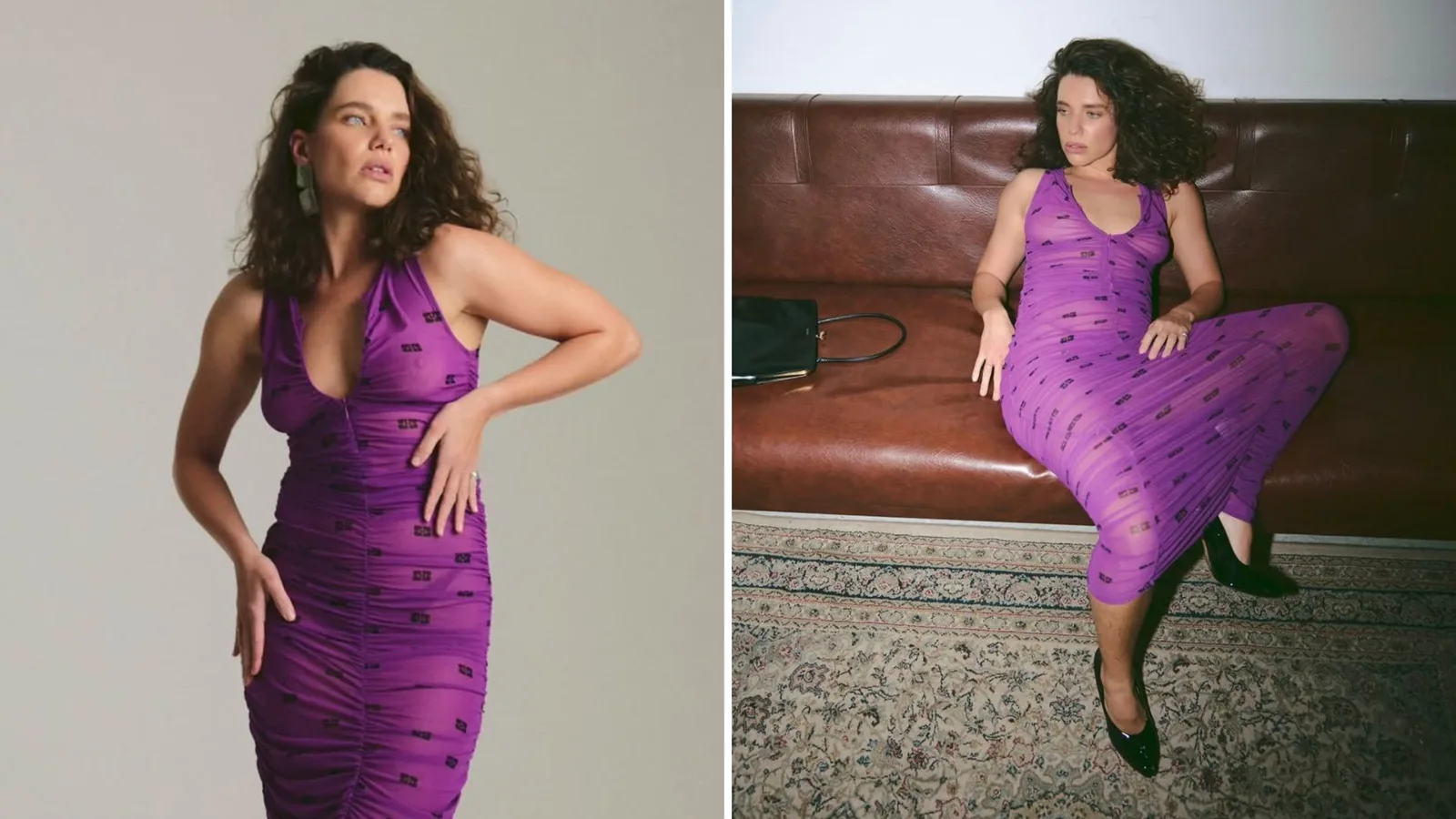 Bruna Linzmeyer usa vestido transparente na pré-estreia de Virtuosas