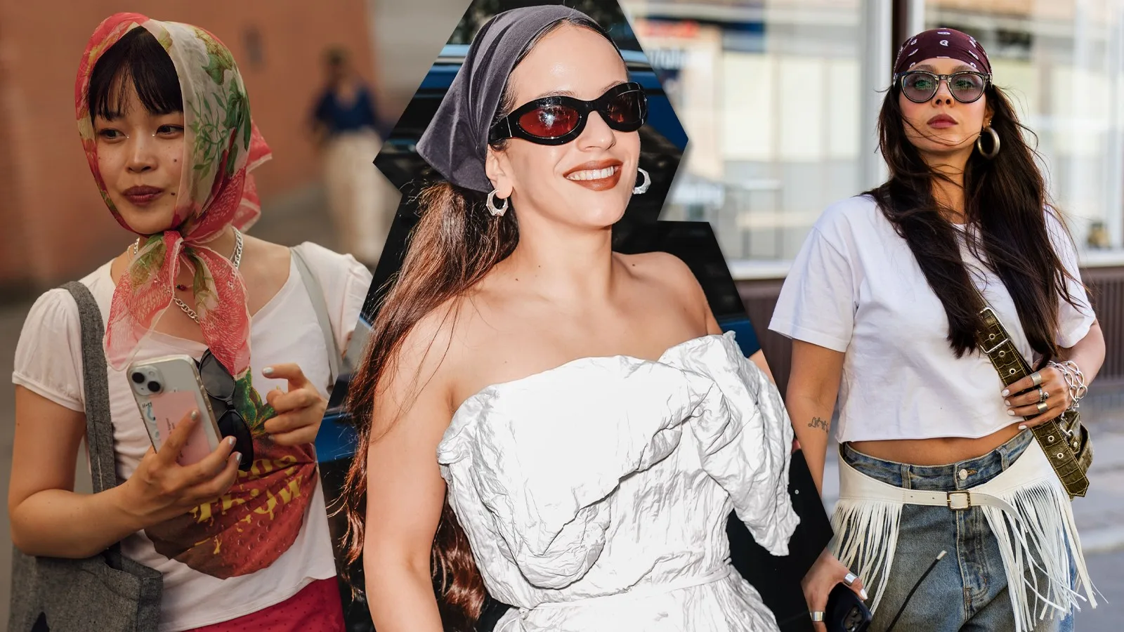 Lenços ganham espaço nos looks de festivais e nas ruas