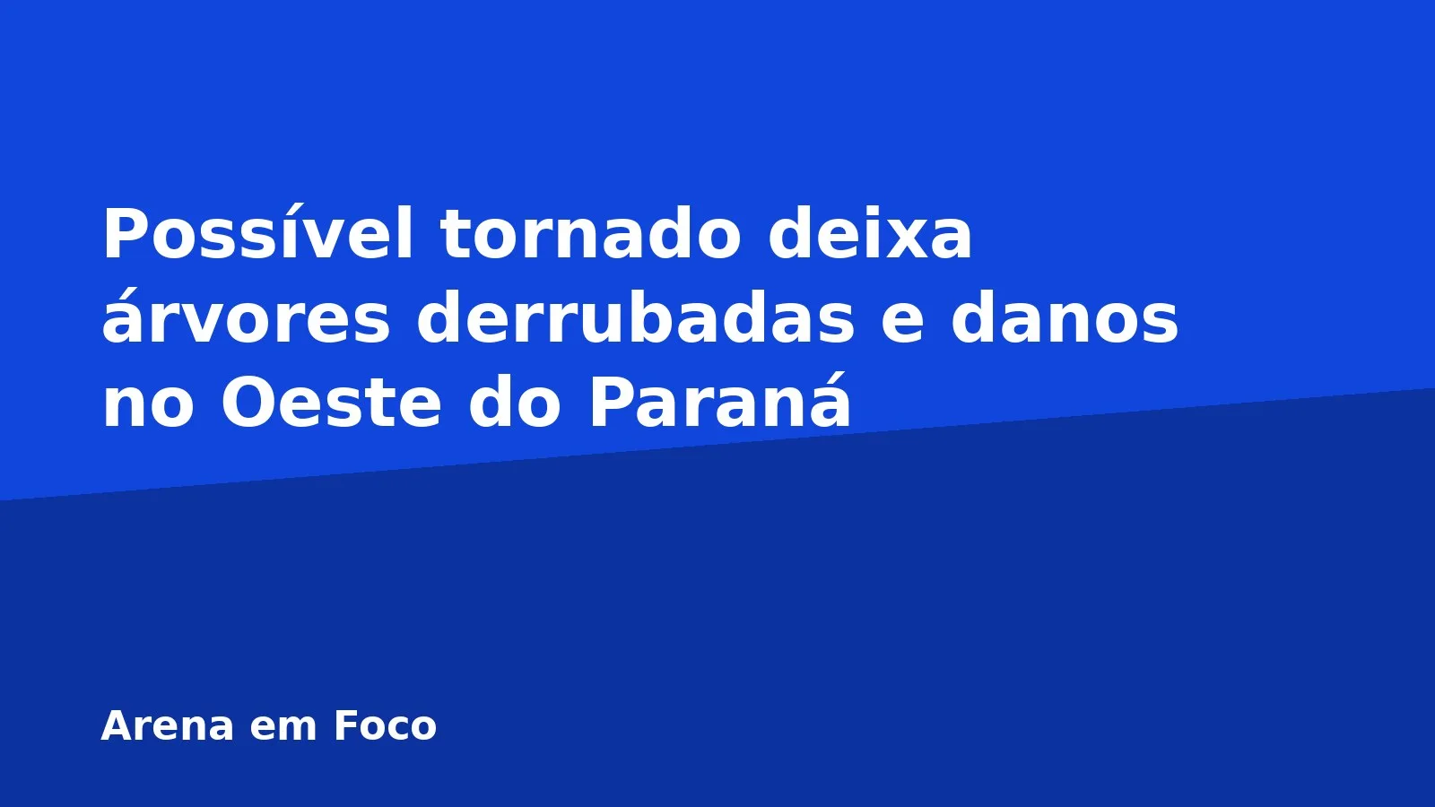 Possível tornado deixa árvores derrubadas e danos no Oeste do Paraná