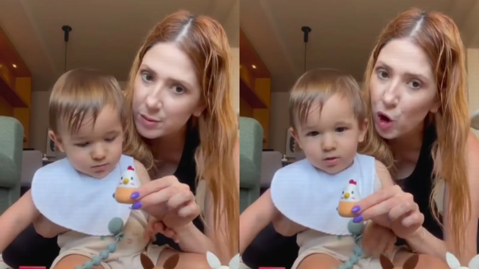 Dani Calabresa comemora primeira vez que Bernardo a chamou de mamãe