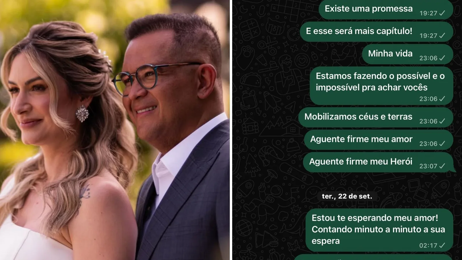 Lívia Avelar publica últimas mensagens enviadas ao marido Bruno
