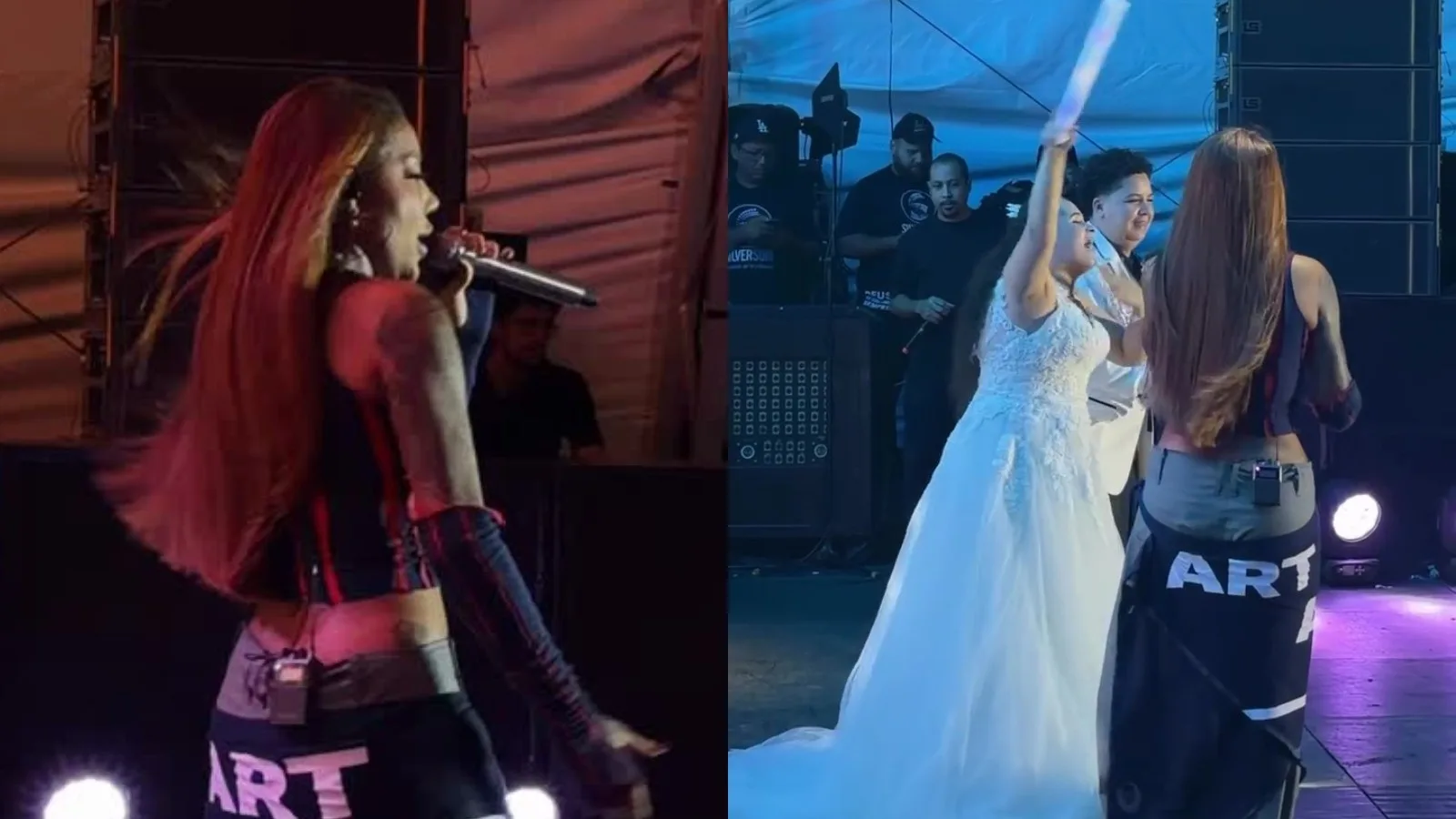 Ludmilla chama duas noivas ao palco após elas deixarem a festa para ver show